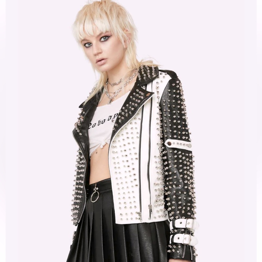 NWT Azalea Wang 😎 Faux Leather Studded Jacket